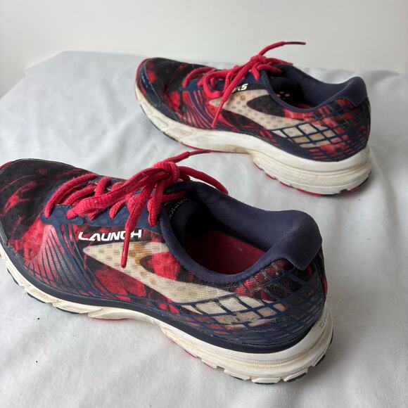 Brooks Launch 3 Running Training Sneakers Shoes Women’s 8 Athletic READ Blue Red - Picture 7 of 15